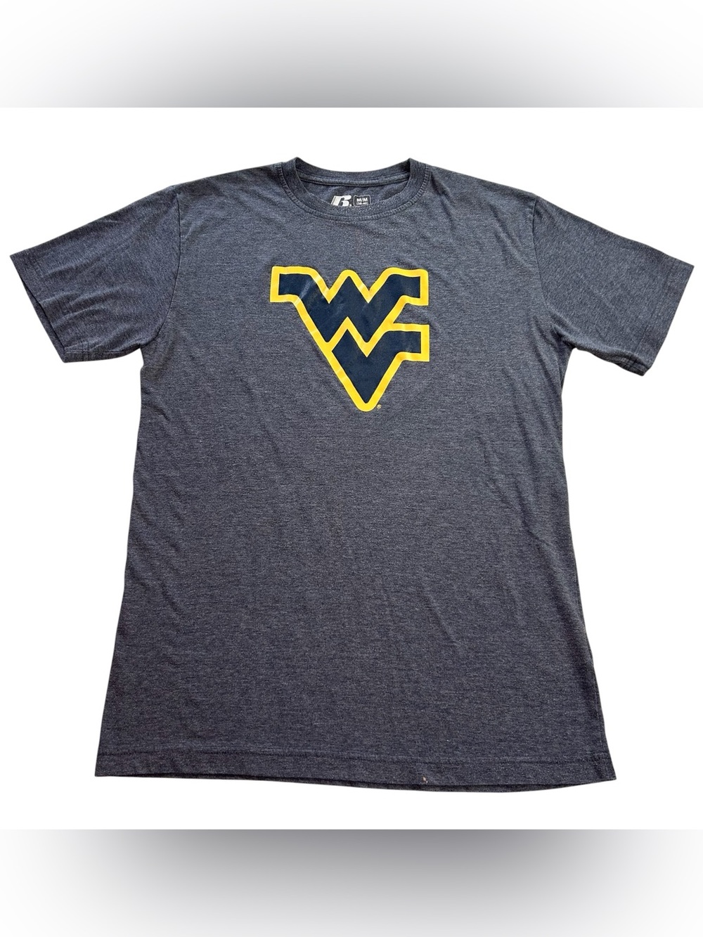 Russell West Virginia Mountaineers Men’s T-Shirt WVU Big Logo NCAA size Medium